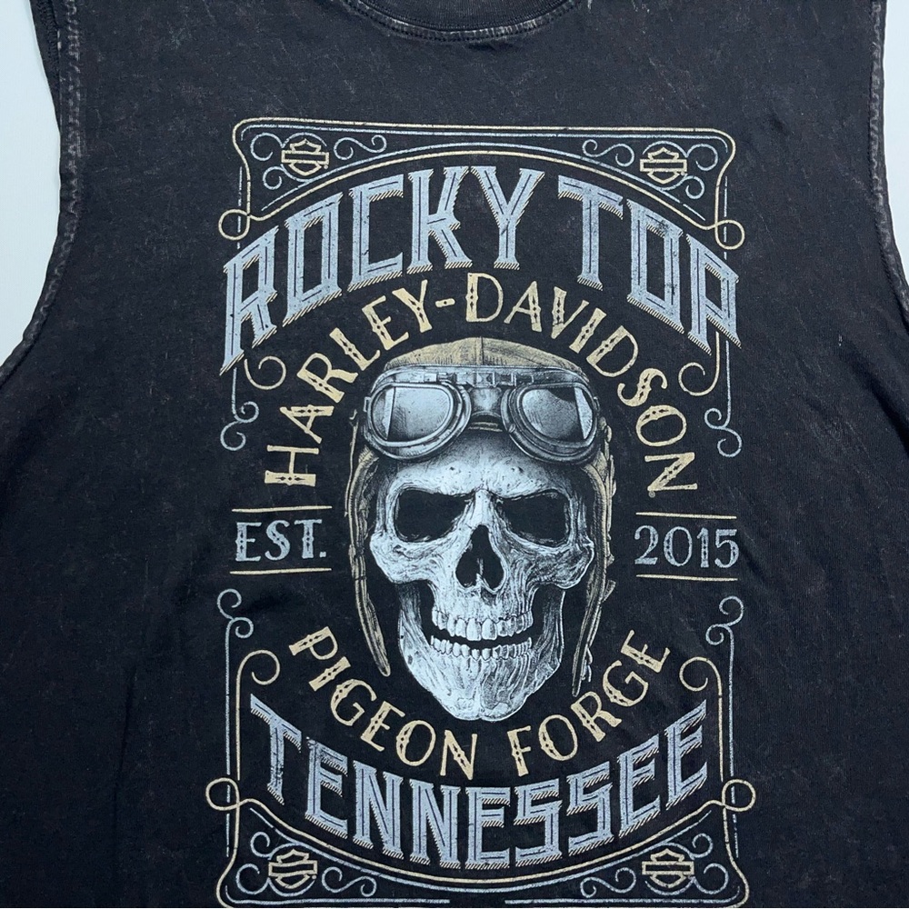 Harley Davidson Rocky Top Tank Top Mens Large Pigeon Forge Tennessee Black - Picture 3 of 16